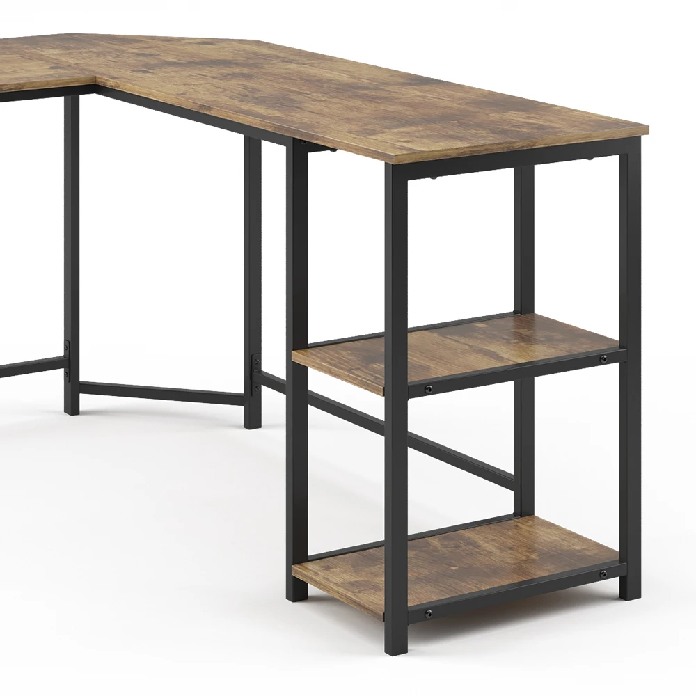 Eckschreibtisch "Fyrk" Eiche Rustikal/Schwarz 138 X 138 Cm Vicco 8 Eckschreibtisch "Fyrk" Eiche Rustikal/Schwarz 138 X 138 Cm Vicco – Bild 6