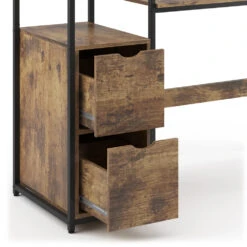 Schreibtisch "Fyrk" Eiche Rustikal/Schwarz 124 X 54 Cm Vicco -Vicco m2887 06 ol