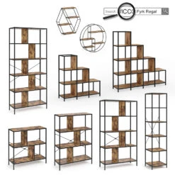 Schreibtisch "Fyrk" Eiche Rustikal/Schwarz 124 X 54 Cm Vicco -Vicco m2887 09 ol