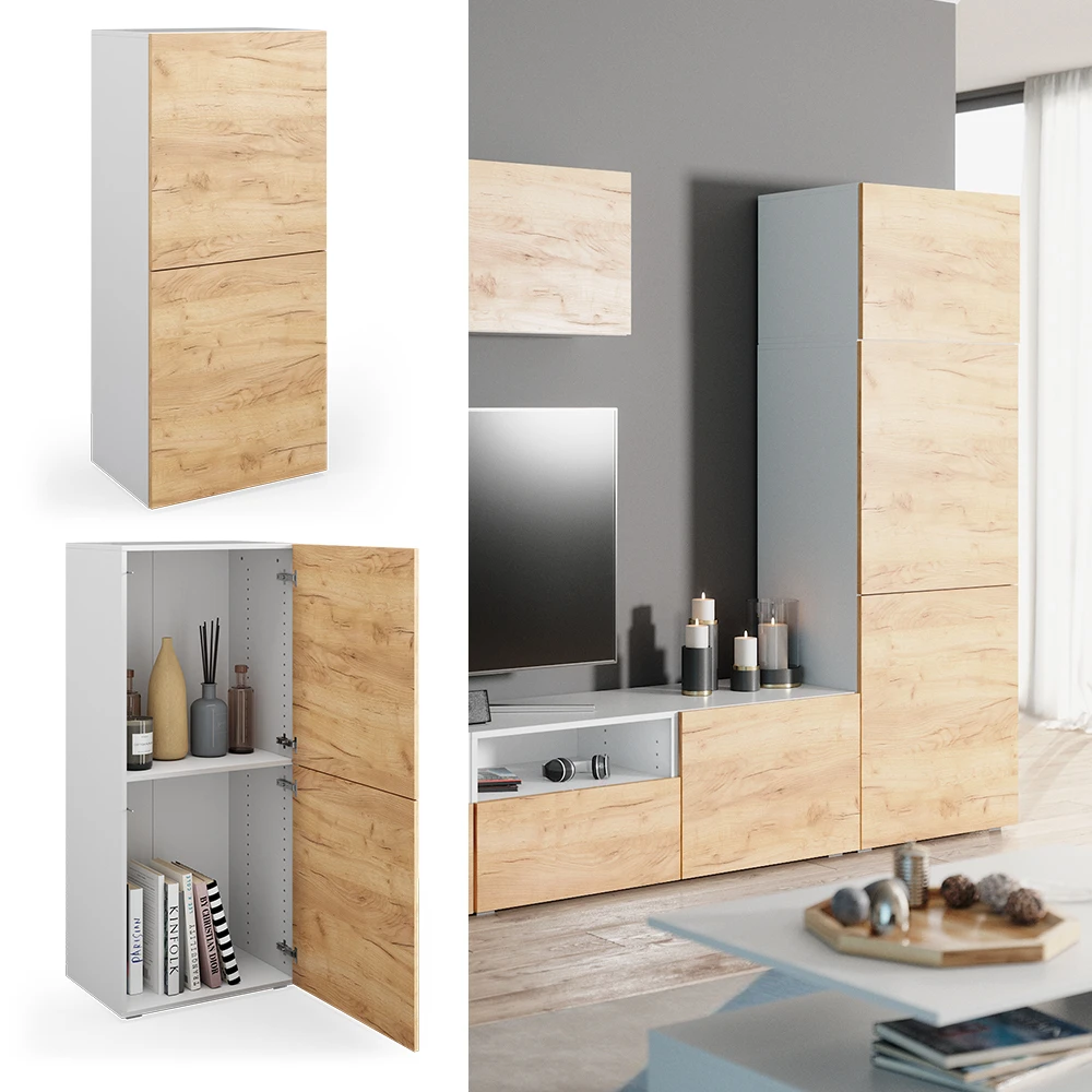 Schrank "Compo" Groß Weiß/Eiche Vicco 4 Schrank "Compo" Groß Weiß/Eiche Vicco – Bild 2