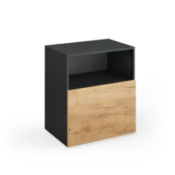 Schrank „Compo“ Klein Anthrazit/Eiche Mit Schublade Vicco