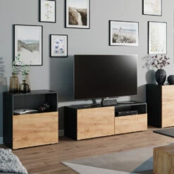 Schrank „Compo“ Klein Anthrazit/Eiche Mit Schublade Vicco -Vicco m2926 05 ol