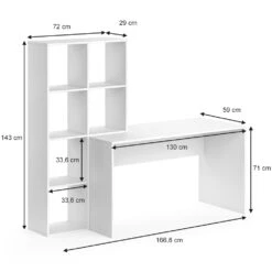Schreibtisch "Mara" Weiß 59 X 166.8 Cm Vicco -Vicco m2998 03 ol