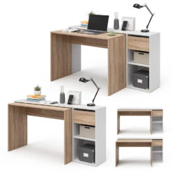 Schreibtisch "Ben" Weiß/Sonoma 145 X 46.4 Cm Vicco -Vicco m3003 07 ol