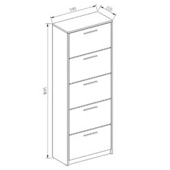 Schuhkipper "Gizmo" Weiß Hochglanz 59 X 169.5 Cm Vicco -Vicco m301 03 ol