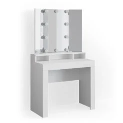 Schminktisch "Nora" Weiß 90 Cm Mit LED Beleuchtung Vicco