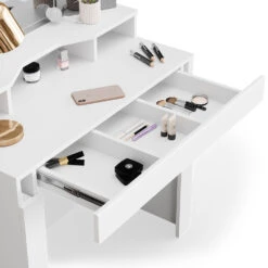 Schminktisch "Nora" Weiß 90 Cm Mit LED Beleuchtung Vicco 14 Schminktisch "Nora" Weiß 90 Cm Mit LED Beleuchtung Vicco -Vicco m3032 l 06 ol