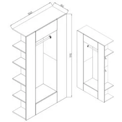 Garderobe "Mats" Anthrazit Hochglanz/Weiß 36.6 X 191 Cm Vicco -Vicco m3119 03 ol