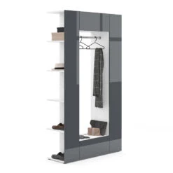 Garderobe "Mats" Anthrazit Hochglanz/Weiß 36.6 X 191 Cm Vicco -Vicco m3119 07 ol