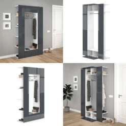 Garderobe "Mats" Anthrazit Hochglanz/Weiß 36.6 X 191 Cm Vicco -Vicco m3119 08 ol