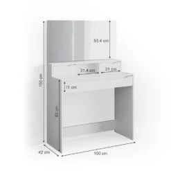 Schminktisch "Ruben" Weiß 100 Cm Vicco -Vicco m3126 03 ol