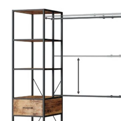 Kleiderschrank "Fyrk" Eiche Rustikal/Schwarz 180 X 187 Cm Vicco -Vicco m3138 06 ol