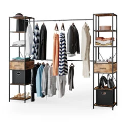 Kleiderschrank "Fyrk" Eiche Rustikal/Schwarz 180 X 187 Cm Vicco -Vicco m3138 07 ol