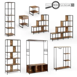 Kleiderschrank "Fyrk" Eiche Rustikal/Schwarz 180 X 187 Cm Vicco -Vicco m3138 09 ol