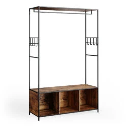 Kleiderschrank "Fyrk" Eiche Rustikal/Schwarz 119.5 X 189 Cm Vicco