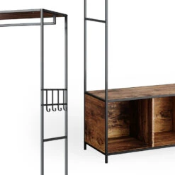 Kleiderschrank "Fyrk" Eiche Rustikal/Schwarz 119.5 X 189 Cm Vicco -Vicco m3141 06 ol