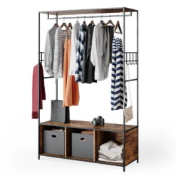 Kleiderschrank "Fyrk" Eiche Rustikal/Schwarz 119.5 X 189 Cm Vicco -Vicco m3141 07 ol