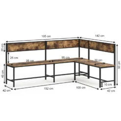 Esszimmer-Eckbank "Fyrk" Eiche Rustikal/Schwarz 195 X 142 Cm Vicco 13 Esszimmer-Eckbank "Fyrk" Eiche Rustikal/Schwarz 195 X 142 Cm Vicco -Vicco m3145 03 ol