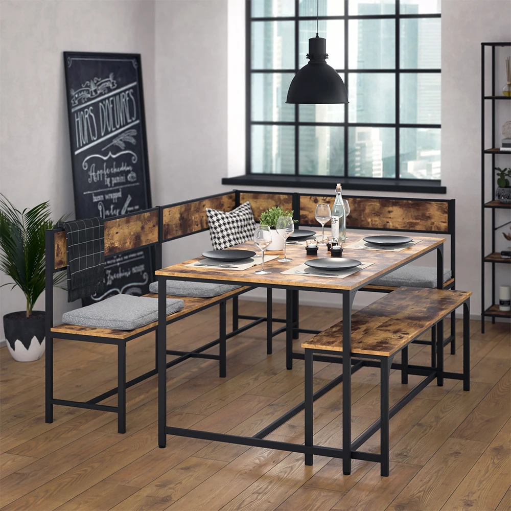 Esszimmer-Eckbank "Fyrk" Eiche Rustikal/Schwarz 195 X 142 Cm Vicco 6 Esszimmer-Eckbank "Fyrk" Eiche Rustikal/Schwarz 195 X 142 Cm Vicco – Bild 4