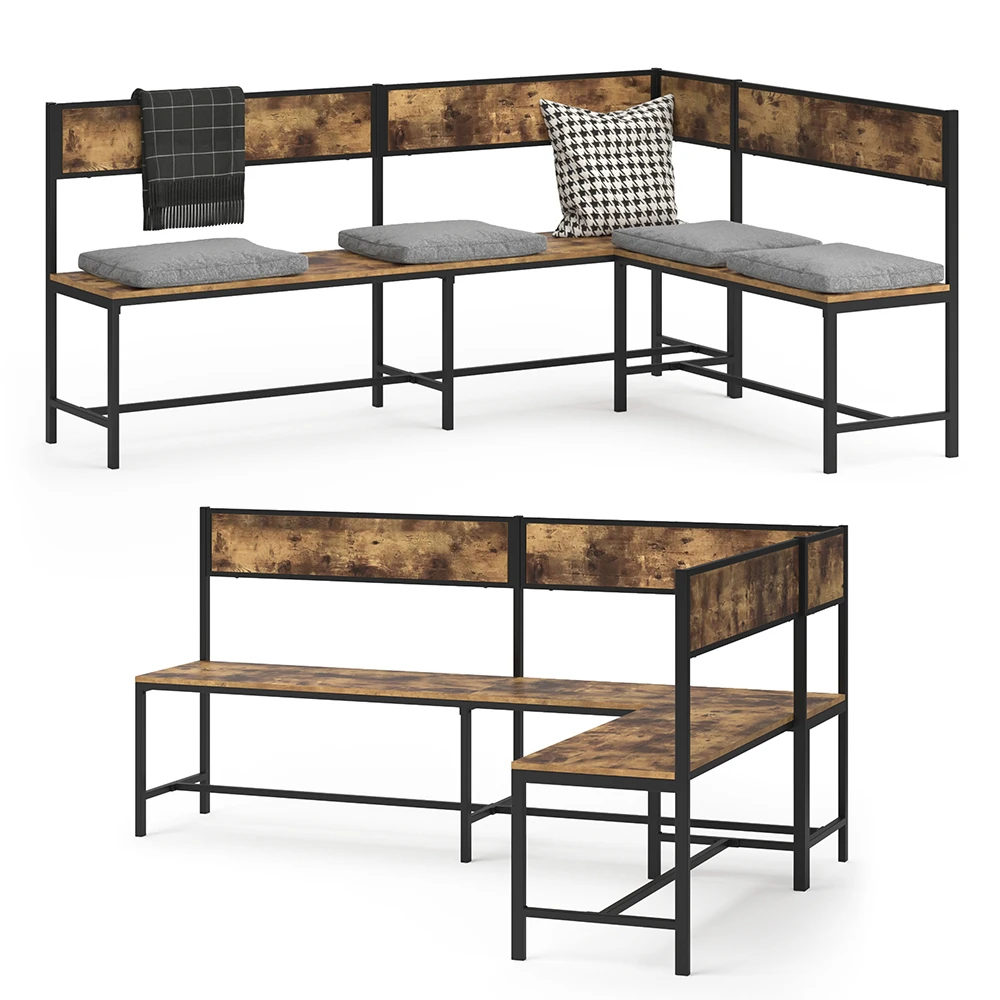 Esszimmer-Eckbank "Fyrk" Eiche Rustikal/Schwarz 195 X 142 Cm Vicco 9 Esszimmer-Eckbank "Fyrk" Eiche Rustikal/Schwarz 195 X 142 Cm Vicco – Bild 7