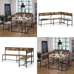 Esszimmer-Eckbank "Fyrk" Eiche Rustikal/Schwarz 195 X 142 Cm Vicco 18 Esszimmer-Eckbank "Fyrk" Eiche Rustikal/Schwarz 195 X 142 Cm Vicco -Vicco m3145 08 ol