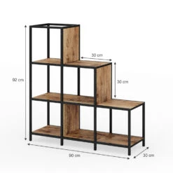 Raumteiler "Fyrk" Eiche Rustikal/Schwarz 90 X 92 Cm Vicco -Vicco m3147 03 ol