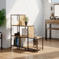 Raumteiler "Fyrk" Eiche Rustikal/Schwarz 90 X 92 Cm Vicco -Vicco m3147 04 ol