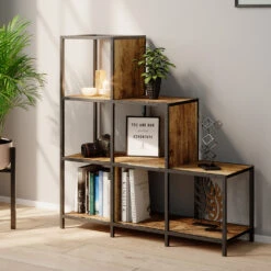 Raumteiler "Fyrk" Eiche Rustikal/Schwarz 90 X 92 Cm Vicco -Vicco m3147 05 ol