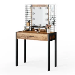 Schminktisch "Fyrk Design" Antikholz/Schwarz Mit LED-Beleuchtung Vicco -Vicco m3151 l 07 ol