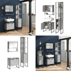 Badmöbel Set "Fyrk" Beton/Schwarz 3 Teile, Mit Unterschrank 60 Cm Vicco 17 Badmöbel Set "Fyrk" Beton/Schwarz 3 Teile, Mit Unterschrank 60 Cm Vicco -Vicco m3161 08 ol