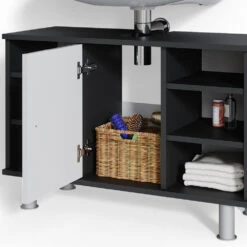 Waschbeckenunterschrank "Fynn" Weiß Hochglanz/Anthrazit 80 X 54 Cm Vicco 15 Waschbeckenunterschrank "Fynn" Weiß Hochglanz/Anthrazit 80 X 54 Cm Vicco -Vicco m3174 06 ol