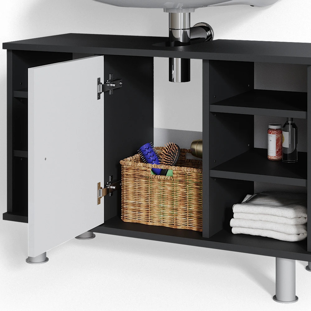 Waschbeckenunterschrank "Fynn" Weiß Hochglanz/Anthrazit 80 X 54 Cm Vicco 8 Waschbeckenunterschrank "Fynn" Weiß Hochglanz/Anthrazit 80 X 54 Cm Vicco – Bild 6