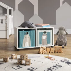 Kinderregal Weiß 72 X 42.4 Cm Mit 2 Faltboxen Vicco -Vicco m3177 fb2051 04 ol