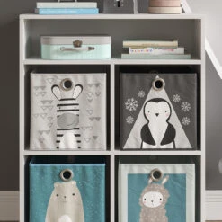 Kinderregal Weiß/Grau 72 X 90.2 Cm Mit 4 Faltboxen Vicco -Vicco m3179 fb2050 51 05 ol