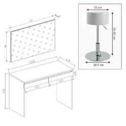 Schminktisch "Emma" Weiß 120 Cm Mit Hocker Vicco 12 Schminktisch "Emma" Weiß 120 Cm Mit Hocker Vicco -Vicco m3185 hw s 03 ol