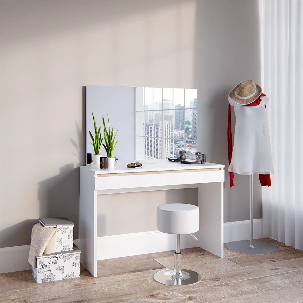 Schminktisch "Emma" Weiß 120 Cm Mit Hocker Vicco 6 Schminktisch "Emma" Weiß 120 Cm Mit Hocker Vicco – Bild 4