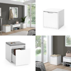 Schuhbank "Ruben" Weiß 40 X 40 Cm Vicco -Vicco m3212 08 ol