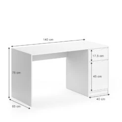 Schreibtisch "Ruben" Weiß 140 X 65 Cm Vicco -Vicco m3268 03 ol