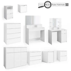 Schminktisch "Ruben" Weiß 60 Cm Mit Hocker Vicco -Vicco m3273 hw 09 ol