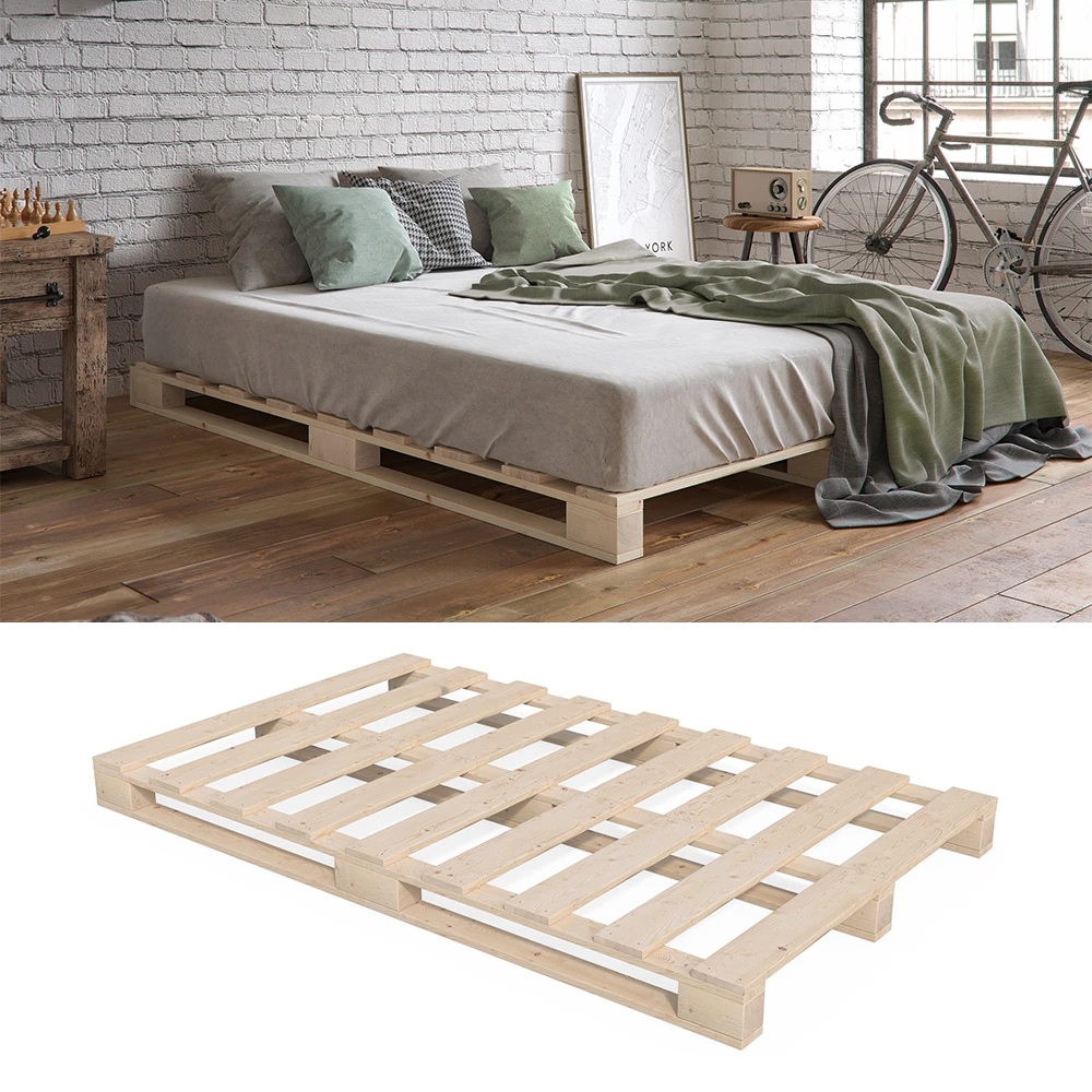 Palettenbett Naturholz 120x200 Cm Vitalispa 4 Palettenbett Naturholz 120x200 Cm Vitalispa – Bild 2