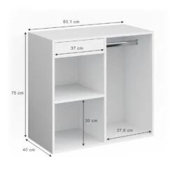 Anstellschrank "Isabelle" Weiß 80 X 75 Cm Vicco -Vicco m3293 03 ol