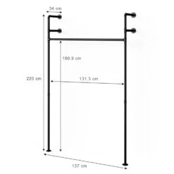 Kleiderstange "Ilaria" Schwarz 137 X 220 Cm Vicco -Vicco m3297 03 ol