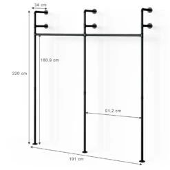 Kleiderstange "Iliara" 180cm Schwarz Vicco -Vicco m3299 03 ol