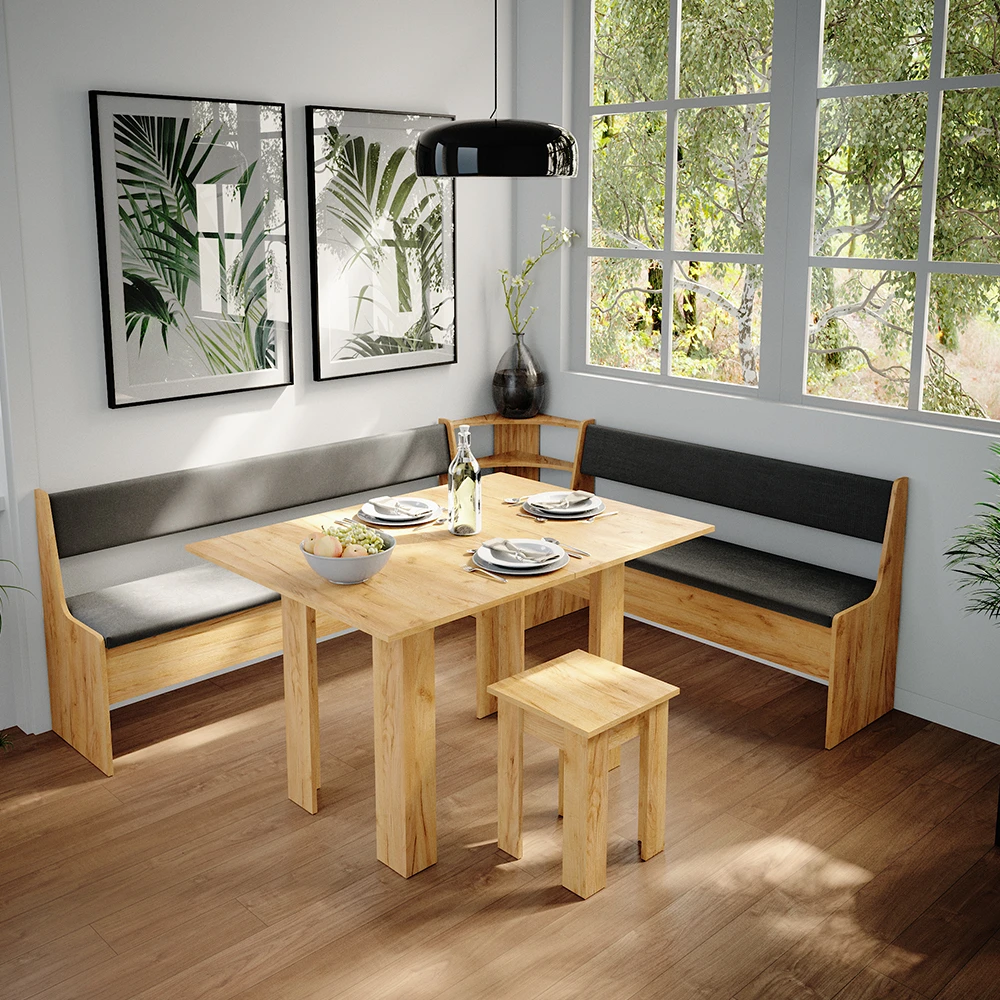 Eckbankgruppe "Roman" Goldkraft Eiche/Anthrazit 210 X 180 Cm Mit Tisch Vicco 6 Eckbankgruppe "Roman" Goldkraft Eiche/Anthrazit 210 X 180 Cm Mit Tisch Vicco – Bild 4