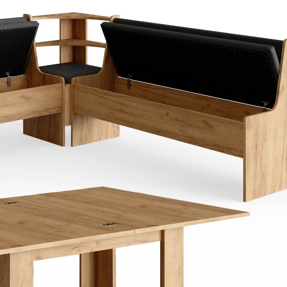 Eckbankgruppe "Roman" Goldkraft Eiche/Anthrazit 210 X 180 Cm Mit Tisch Vicco 8 Eckbankgruppe "Roman" Goldkraft Eiche/Anthrazit 210 X 180 Cm Mit Tisch Vicco – Bild 6