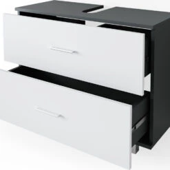 Waschbeckenunterschrank "Ilias" Anthrazit/Weiß 80 X 60.8 Cm Vicco -Vicco m3328 06 ol