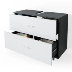 Waschbeckenunterschrank "Ilias" Anthrazit/Weiß 80 X 60.8 Cm Vicco -Vicco m3328 07 ol