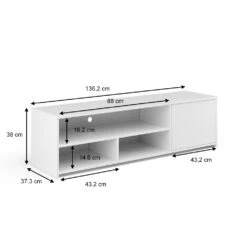 Lowboard "Gino" Weiß 136.2 X 38 Cm Vicco -Vicco m3330 03 ol