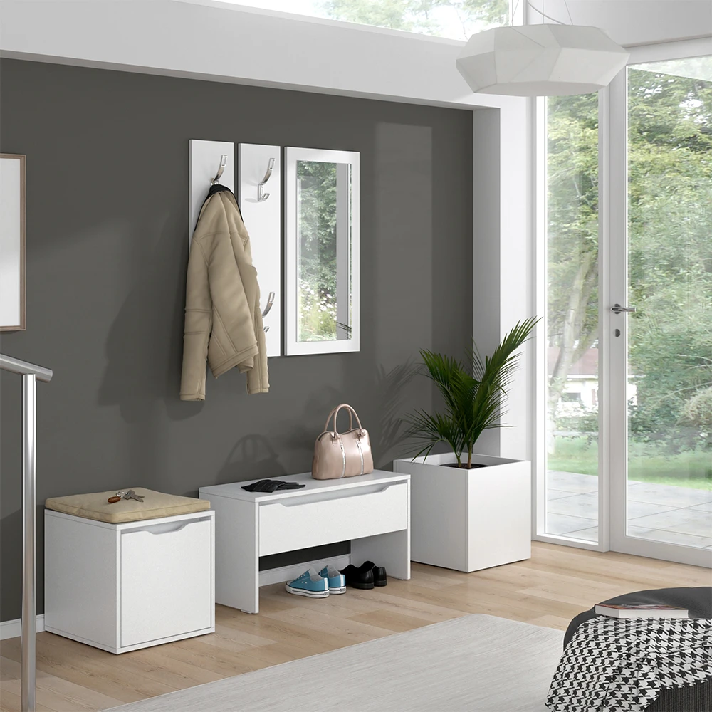 Flurgarderobe "Ruben" Weiß 6er Set Vicco 6 Flurgarderobe "Ruben" Weiß 6er Set Vicco – Bild 4