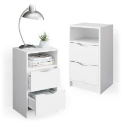 Nachttisch "Ruben" Weiß 38 X 66.6 Cm 2er Set Vicco -Vicco m3343 07 ol